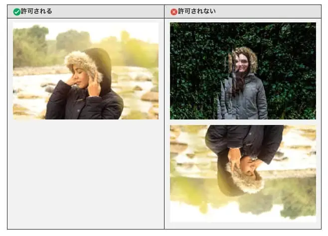 ぼやけた画像、不鮮明な画像、内容識別ができない画像、反転している画像