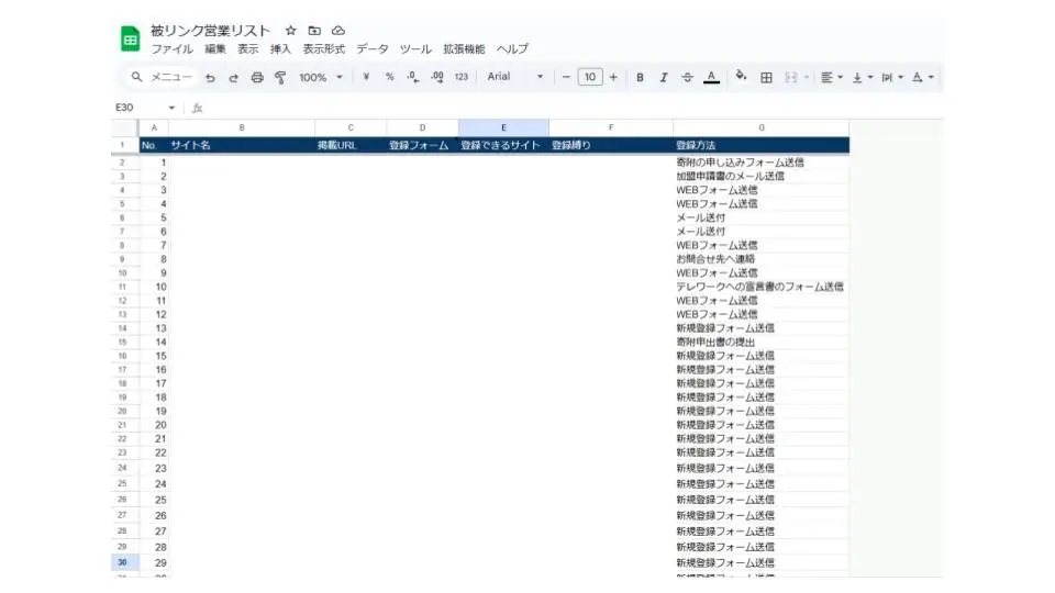 被リンク営業リスト
