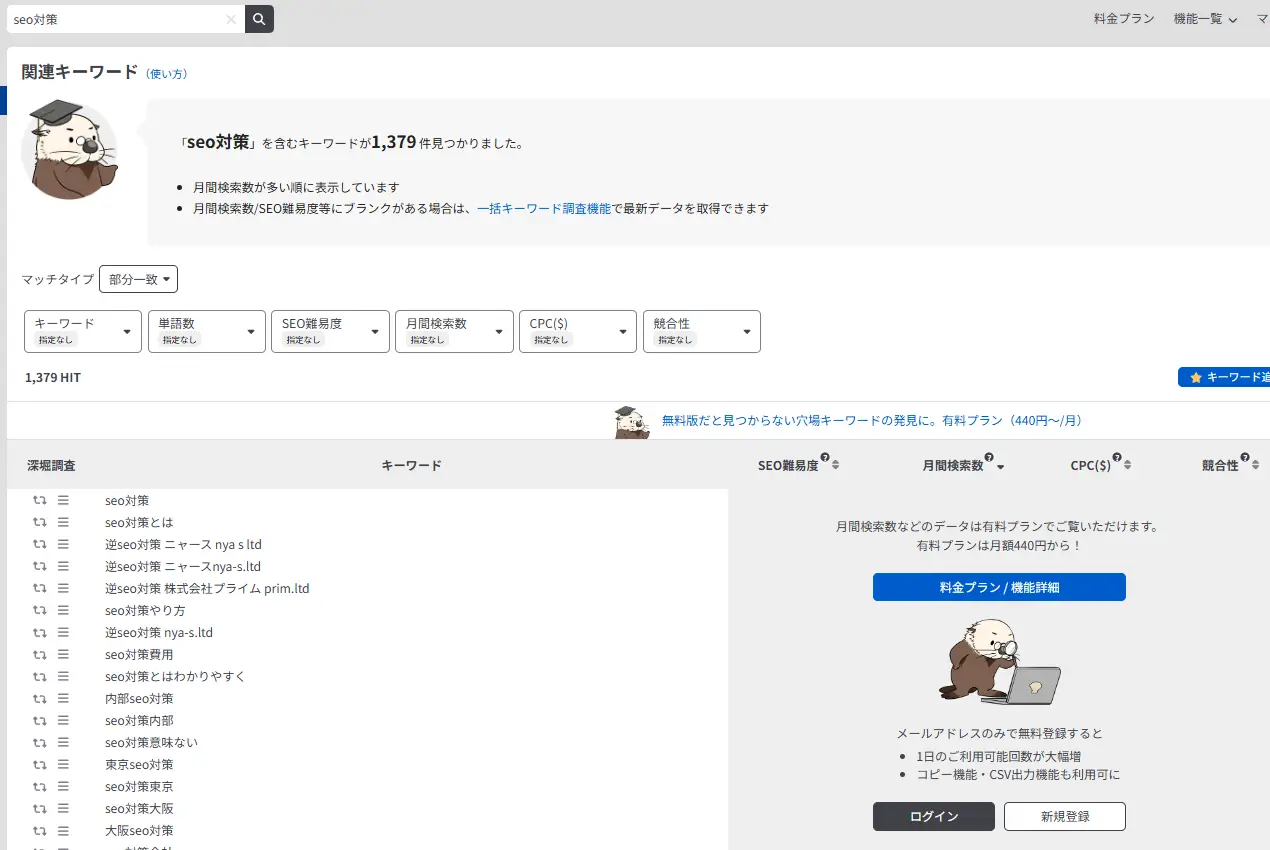 ラッコキーワード