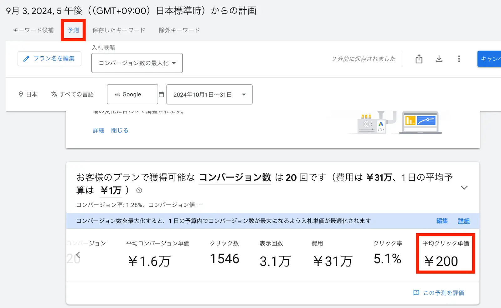 遷移後の入力画面で調べたいキーワードを入力し、「開始する」をクリックしてください