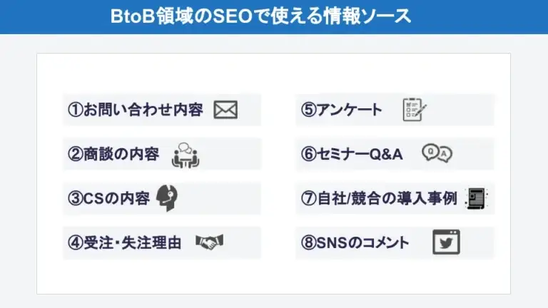 BtoB領域のSEOで使える情報ソース