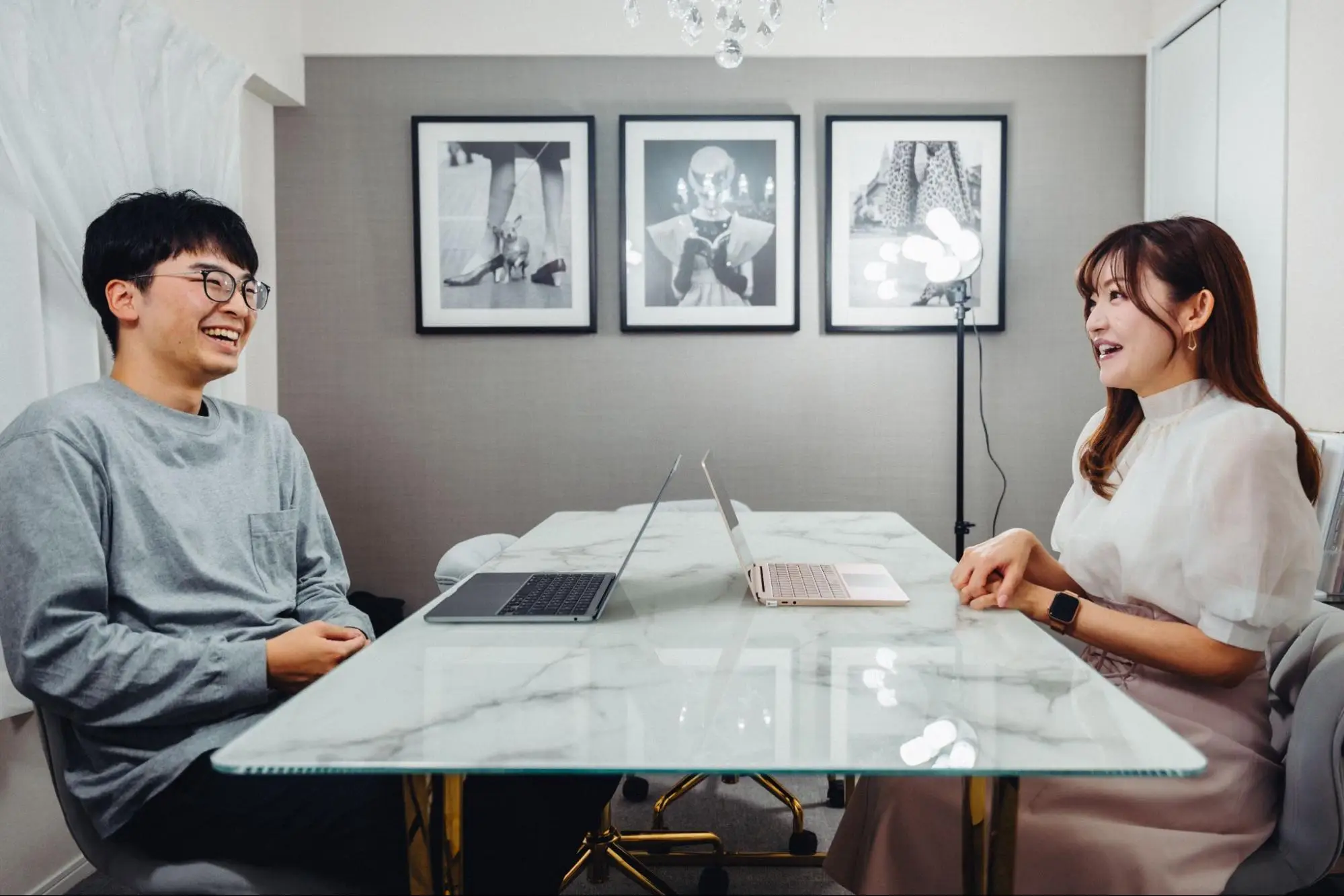 株式会社ラブレーヌ 学校長の水村様とLANY担当 立村