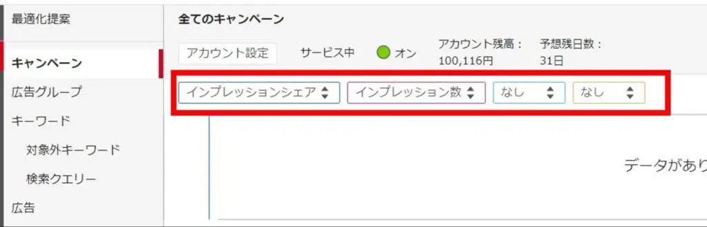 グラフの上にある4つのいずれかをクリックします。