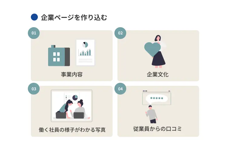 企業ページを作り込む