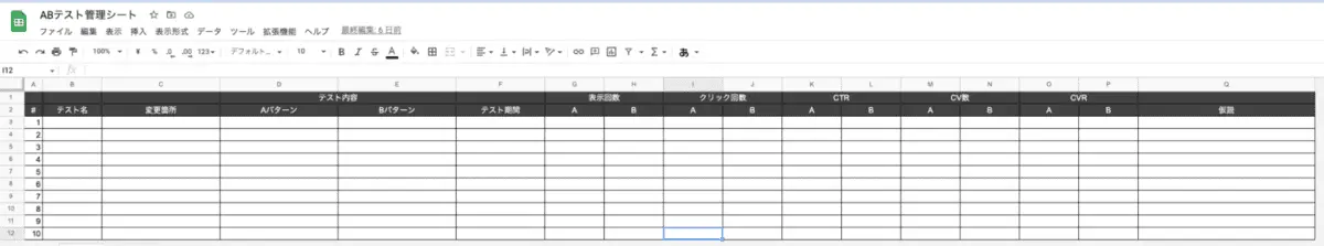 ABテストのモニタリングシート